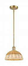 Innovations Lighting 516-1S-SG-NBD2-9-NAT - Bristol Natural II - 1 Light - 9 inch - Satin Gold - Stem hung - Mini Pendant