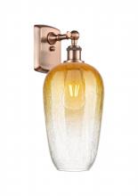 Innovations Lighting 516-1W-AC-G484-7AM - Brookhaven Flute - 1 Light - 7 inch - Antique Copper - Sconce