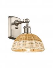 Innovations Lighting 516-1W-SN-NBD2-75-NAT - Bristol Natural II - 1 Light - 8 inch - Brushed Satin Nickel - Sconce
