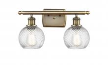 Innovations Lighting 516-2W-AB-G1214-6 - Small Twisted Swirl 2 Light Bath Vanity Light part of the Ballston Collection