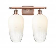 Innovations Lighting 516-2W-AC-G484-7OP - Brookhaven Flute - 2 Light - 17 inch - Antique Copper - Bath Vanity Light