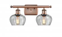 Innovations Lighting 516-2W-AC-G92 - Fenton - 2 Light - 17 inch - Antique Copper - Bath Vanity Light