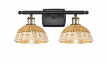 Innovations Lighting 516-2W-BAB-NBD2-75-NAT - Bristol Natural II - 2 Light - 18 inch - Black Antique Brass - Bath Vanity Light