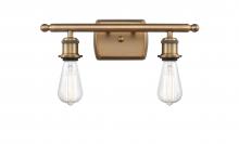 Innovations Lighting 516-2W-BB - Bare Bulb - 2 Light - 16 inch - Brushed Brass - Bath Vanity Light