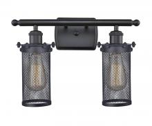 Innovations Lighting 516-2W-BK-CE219 - Bleecker - 2 Light - 14 inch - Matte Black - Bath Vanity Light