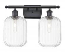 Innovations Lighting 516-2W-BK-G460-7CL - Preston Cylinder - 2 Light - 17 inch - Matte Black - Bath Vanity Light