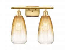 Innovations Lighting 516-2W-SG-G480-6AM - Brookhaven Almond - 2 Light - 16 inch - Satin Gold - Bath Vanity Light