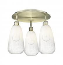 Innovations Lighting 516-3C-AB-G480-6OP - Brookhaven Almond - 3 Light - 18 inch - Antique Brass - Semi-Flush Mount