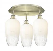 Innovations Lighting 516-3C-AB-G484-7OP - Brookhaven Flute - 3 Light - 19 inch - Antique Brass - Semi-Flush Mount