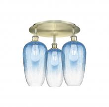 Innovations Lighting 516-3C-AB-G484-7SB - Brookhaven Flute - 3 Light - 19 inch - Antique Brass - Semi-Flush Mount