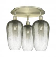 Innovations Lighting 516-3C-AB-G484-7SL - Brookhaven Flute - 3 Light - 19 inch - Antique Brass - Semi-Flush Mount