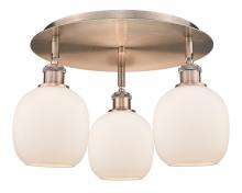 Innovations Lighting 516-3C-AC-G101 - Belfast - 3 Light - 18 inch - Antique Copper - Semi-Flush Mount