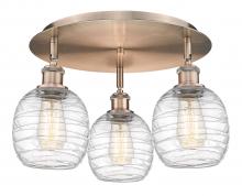 Innovations Lighting 516-3C-AC-G1013 - Belfast - 3 Light - 18 inch - Antique Copper - Semi-Flush Mount