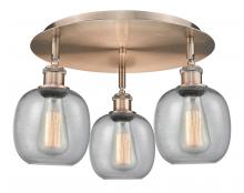 Innovations Lighting 516-3C-AC-G104 - Belfast - 3 Light - 18 inch - Antique Copper - Semi-Flush Mount