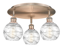 Innovations Lighting 516-3C-AC-G1213-6CL - Athens Deco Swirl - 3 Light - 18 inch - Antique Copper - Semi-Flush Mount
