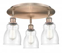 Innovations Lighting 516-3C-AC-G394 - Ellery - 3 Light - 17 inch - Antique Copper - Semi-Flush Mount