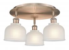 Innovations Lighting 516-3C-AC-G411 - Dayton - 3 Light - 17 inch - Antique Copper - Semi-Flush Mount