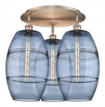 Innovations Lighting 516-3C-AC-G557-10CL - Vaz - 3 Light - 22 inch - Antique Copper - Semi-Flush Mount