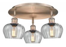 Innovations Lighting 516-3C-AC-G92 - Fenton - 3 Light - 18 inch - Antique Copper - Semi-Flush Mount