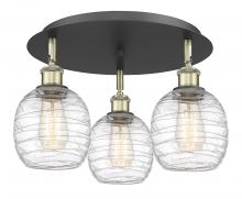 Innovations Lighting 516-3C-BAB-G1013 - Belfast - 3 Light - 18 inch - Black Antique Brass - Semi-Flush Mount