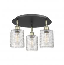 Innovations Lighting 516-3C-BAB-G112C-5CL - Cobbleskill - 3 Light - 17 inch - Black Antique Brass - Semi-Flush Mount