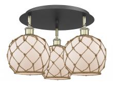 Innovations Lighting 516-3C-BAB-G121-8RB - Farmhouse Rope - 3 Light - 20 inch - Black Antique Brass - Semi-Flush Mount