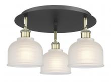 Innovations Lighting 516-3C-BAB-G411 - Dayton - 3 Light - 17 inch - Black Antique Brass - Semi-Flush Mount