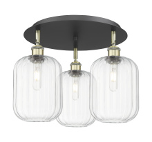 Innovations Lighting 516-3C-BAB-G460-7CL - Preston Cylinder - 3 Light - 19 inch - Black Antique Brass - Semi-Flush Mount