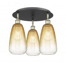 Innovations Lighting 516-3C-BAB-G480-6AM - Brookhaven Almond - 3 Light - 18 inch - Black Antique Brass - Semi-Flush Mount