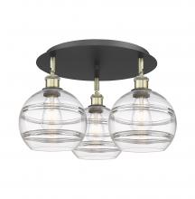 Innovations Lighting 516-3C-BAB-G556-8CL - Rochester - 3 Light - 20 inch - Black Antique Brass - Semi-Flush Mount