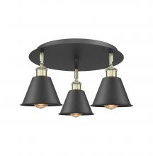 Innovations Lighting 516-3C-BAB-M8-BK - Ballston - 3 Light - 18 inch - Black Antique Brass - Semi-Flush Mount