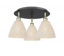 Innovations Lighting 516-3C-BAB-NBD-75-NAT - Bristol Natural - 3 Light - 6 inch - Black Antique Brass - Semi-Flush Mount