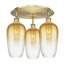 Innovations Lighting 516-3C-BB-G484-7AM - Brookhaven Flute - 3 Light - 19 inch - Brushed Brass - Semi-Flush Mount