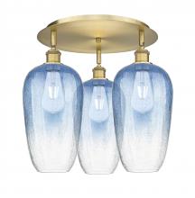 Innovations Lighting 516-3C-BB-G484-7SB - Brookhaven Flute - 3 Light - 19 inch - Brushed Brass - Semi-Flush Mount