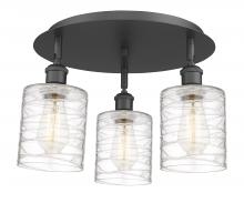 Innovations Lighting 516-3C-BK-G1113 - Cobbleskill - 3 Light - 17 inch - Matte Black - Semi-Flush Mount