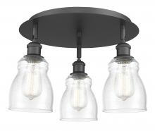 Innovations Lighting 516-3C-BK-G394 - Ellery - 3 Light - 17 inch - Matte Black - Semi-Flush Mount
