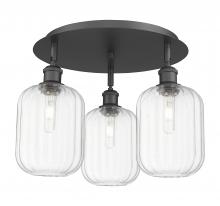 Innovations Lighting 516-3C-BK-G460-7CL - Preston Cylinder - 3 Light - 19 inch - Matte Black - Semi-Flush Mount