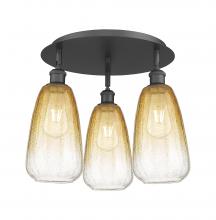 Innovations Lighting 516-3C-BK-G480-6AM - Brookhaven Almond - 3 Light - 18 inch - Matte Black - Semi-Flush Mount