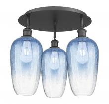 Innovations Lighting 516-3C-BK-G484-7SB - Brookhaven Flute - 3 Light - 19 inch - Matte Black - Semi-Flush Mount