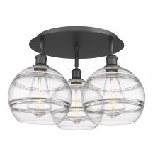 Innovations Lighting 516-3C-BK-G556-10CL - Rochester - 3 Light - 22 inch - Matte Black - Semi-Flush Mount