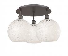 Innovations Lighting 516-3C-OB-G1216-10WM - White Mouchette - 3 Light - 22 inch - Oil Rubbed Bronze - Semi-Flush Mount