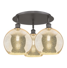 Innovations Lighting 516-3C-OB-G128-10 - Athens - 3 Light - 22 inch - Oil Rubbed Bronze - Semi-Flush Mount