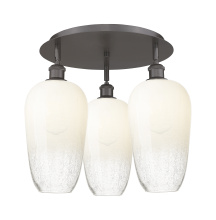 Innovations Lighting 516-3C-OB-G484-7OP - Brookhaven Flute - 3 Light - 19 inch - Oil Rubbed Bronze - Semi-Flush Mount