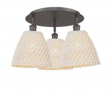 Innovations Lighting 516-3C-OB-NBD-9-NAT - Bristol Natural - 3 Light - 21 inch - Oil Rubbed Bronze - Semi-Flush Mount