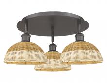 Innovations Lighting 516-3C-OB-NBD2-9-NAT - Bristol Natural II - 3 Light - 21 inch - Oil Rubbed Bronze - Semi-Flush Mount