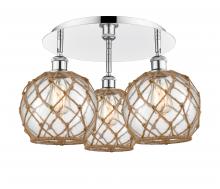 Innovations Lighting 516-3C-PC-G122-8RB - Farmhouse Rope - 3 Light - 20 inch - Polished Chrome - Semi-Flush Mount