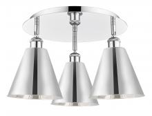 Innovations Lighting 516-3C-PC-MBC-8-PC - Berkshire - 3 Light - 20 inch - Polished Chrome - Semi-Flush Mount