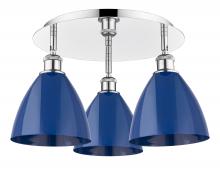 Innovations Lighting 516-3C-PC-MBD-75-BL - Plymouth - 3 Light - 19 inch - Polished Chrome - Semi-Flush Mount