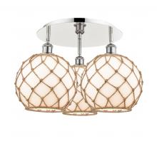 Innovations Lighting 516-3C-PN-G121-10RB - Farmhouse Rope - 3 Light - 22 inch - Polished Nickel - Semi-Flush Mount