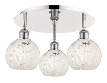 Innovations Lighting 516-3C-PN-G1216-6WM - White Mouchette - 3 Light - 18 inch - Polished Nickel - Semi-Flush Mount